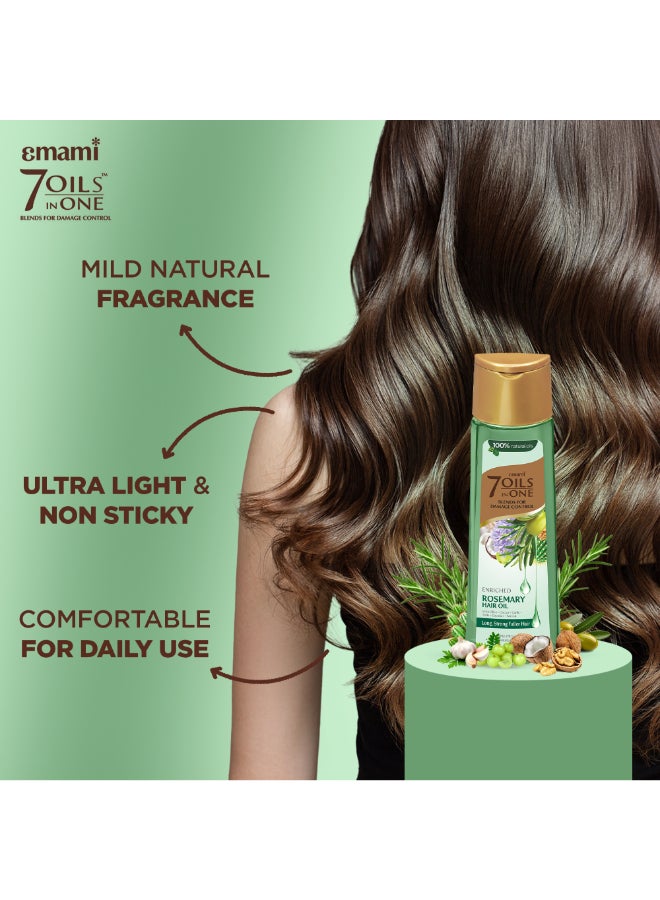emami Rosemary Hair Oil | 100% Natural Hair Nourishing Oil | Damage Control Care| Infused with Rosemary Oil Blend | No Petrolatum | For Long, Strong & Fuller Looking Hair - Image 3